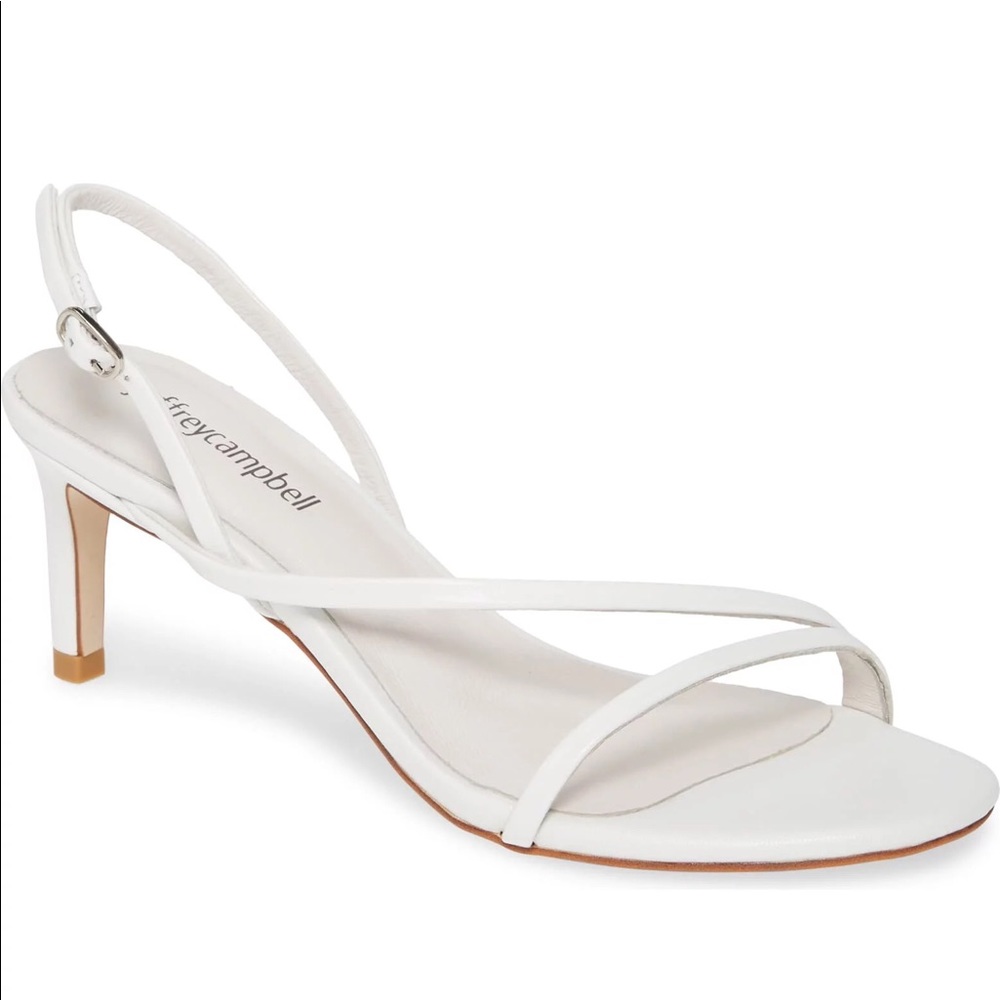 Jeffrey Campbell White Strappy Slingback Kitten Heel